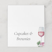 Vino voor Vows Vrijgezellenfeest Buffet Food Label Plaatskaartje (Buitenkant ongevouwen)