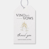 Vino voor Vows White Floral Vrijgezellenfeest Cadeaulabel (Voorkant)