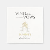 Vino voor Vows White Floral Vrijgezellenfeest Servet (Voorkant)