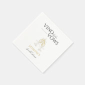 Vino voor Vows White Floral Vrijgezellenfeest Servet (Hoek)