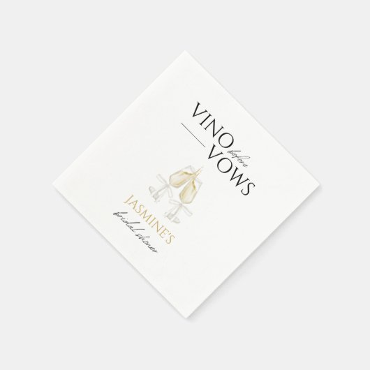 Vino voor Vows White Floral Vrijgezellenfeest Servet (Hoek)