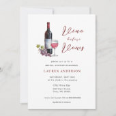 Vino voor Vows Wijnproeverij Vrijgezellenfeest Kaart (Voorkant)