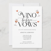 Vino Voor Vows Winery Bachelorette Party Kaart (Voorkant)