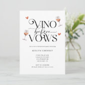 Vino Voor Vows Winery Bachelorette Party Kaart (Staand voorkant)