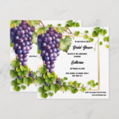 Vino vrijgezellenfeest wijngaard druiven wijnmaker feestdagenkaart (Voorkant / Achterkant)