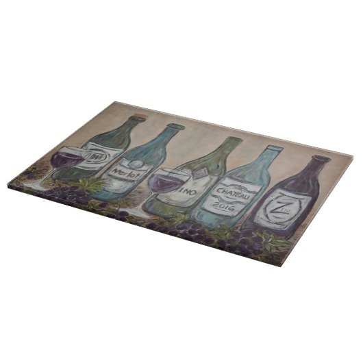 Vino wijnfles snijplank (Hoek)