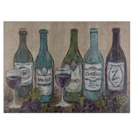 Vino wijnfles snijplank