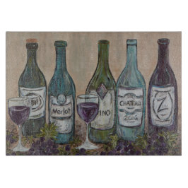 Vino wijnfles snijplank