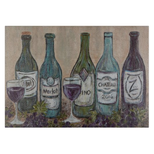 Vino wijnfles snijplank (Voorkant)