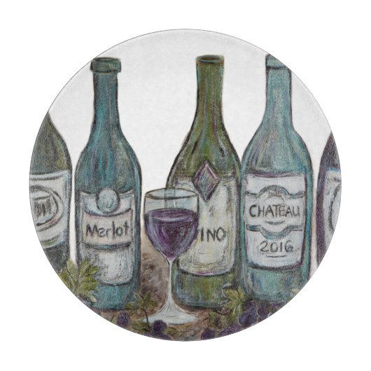 Vino wijnfles snijplank (Voorkant)