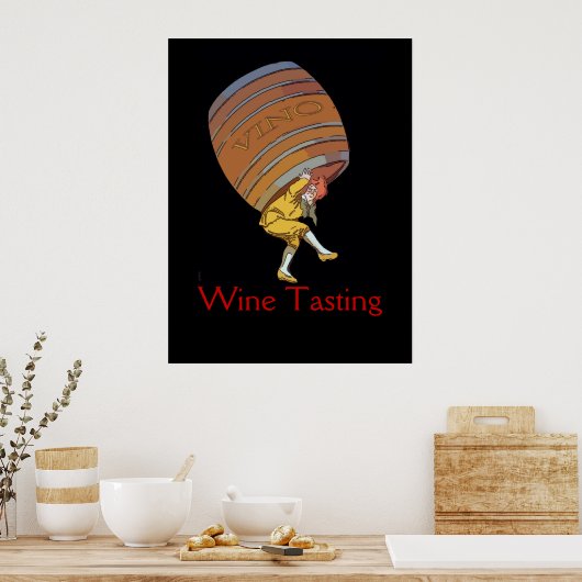 Vino Wine Barrel Edit Poster (Keuken)