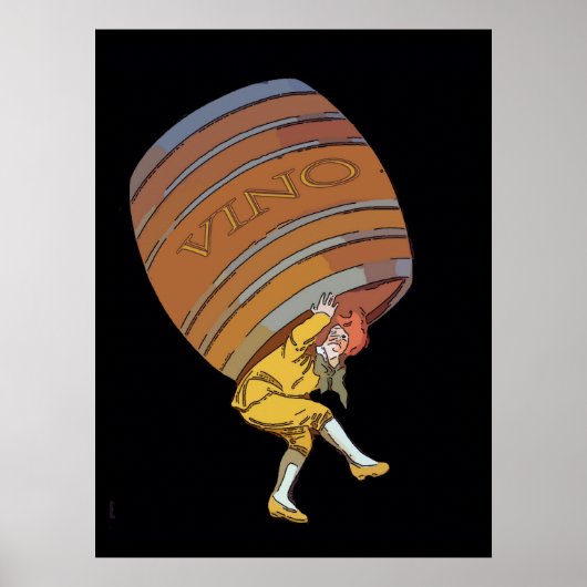 Vino Wine Barrel Poster (Voorkant)