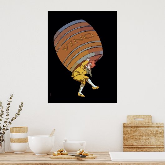 Vino Wine Barrel Poster (Keuken)