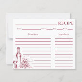 Vino Wine Donkerrode Receptkaart (Voorkant)
