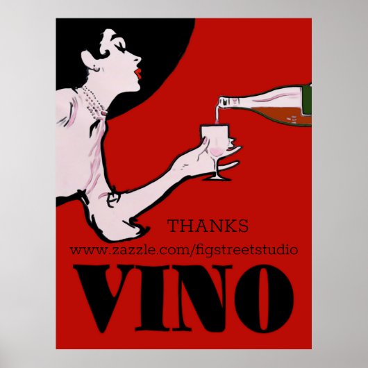 Vino- Wine Lady-Posters, bewerken tekst, persoon Poster (Voorkant)