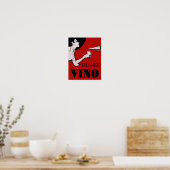 Vino- Wine  Lady Posters, bewerkt tekst, Poster (Keuken)