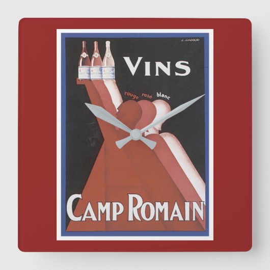 "Vins"  poster en "Camp Romain" Vierkante Klok (Voorkant)