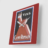 "Vins"  poster en "Camp Romain" Vierkante Klok (Hoek)
