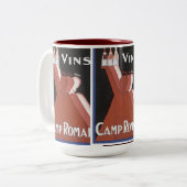 VINS  POSTER VAN WIJNBOUW TWEEKLEURIGE KOFFIEMOK (Voorkant links)