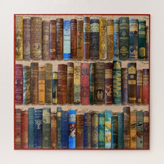 VINT. BOEK SPINES COLLAGE THEMA LEGPUZZEL (Horizontaal)