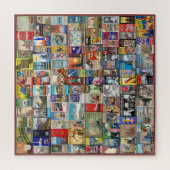 VINT. REISBROCHURES COLLAGE THEMA LEGPUZZEL (Verticaal)