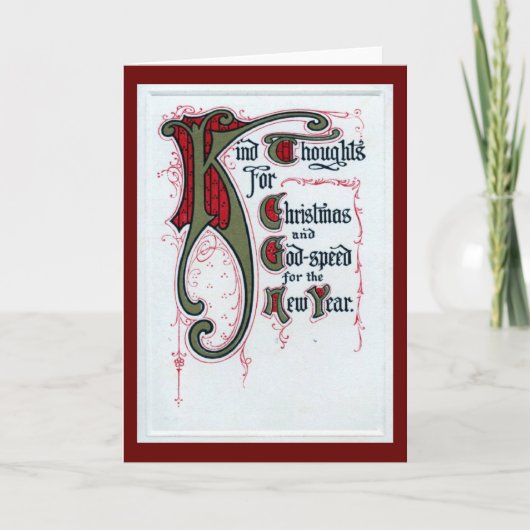 Vinta uit 1912 feestdagen kaart (Voorkant)