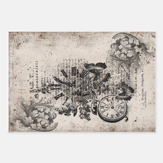 Vintaage elagance collectie inpakpapier vel (Voorkant 2)