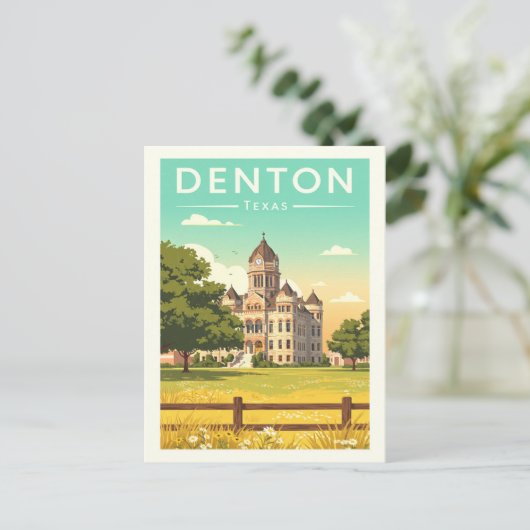 Vintae Denton Texas Briefkaart (Staand voorkant)