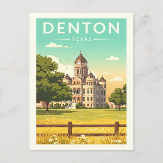 Vintae Denton Texas Briefkaart (Voorkant)