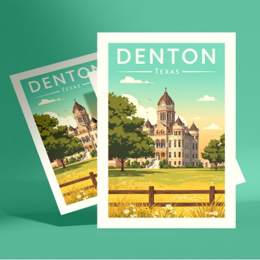 Vintae Denton Texas Briefkaart