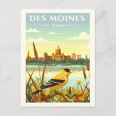 Vintaeg Des Moines Iowa Briefkaart (Voorkant)