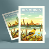 Vintaeg Des Moines Iowa Briefkaart