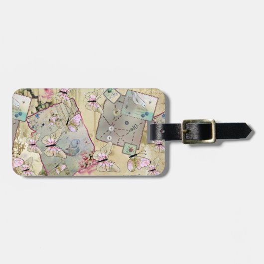 Vintag mit Schmetterlingen Case-Mate iPhone Hülle Bagagelabel (Voorkant horizontaal)