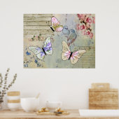 Vintag mit Schmetterlingen Poster (Keuken)