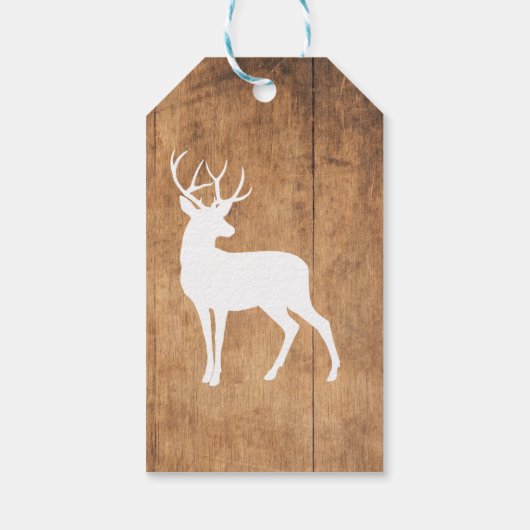 Vintaga Beauty Wood & Deer Cadeaulabel (Achterkant)