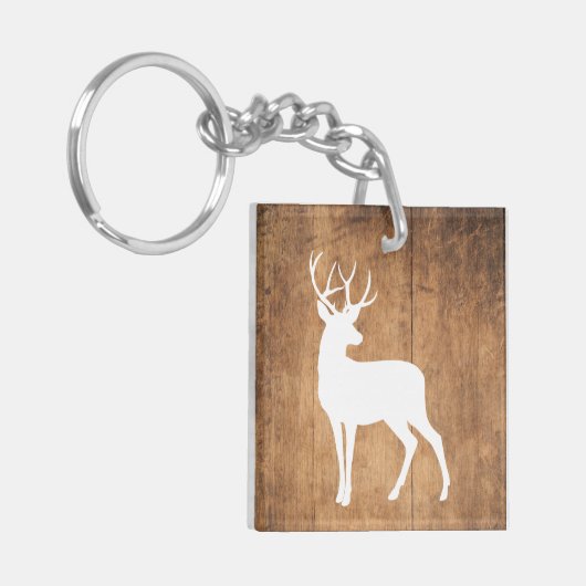 Vintaga Beauty Wood & Deer Sleutelhanger (Voorkant Links)
