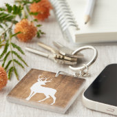 Vintaga Beauty Wood & Deer Sleutelhanger (Voorkant Rechts)