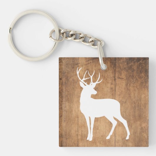 Vintaga Beauty Wood & Deer Sleutelhanger (Voorkant)