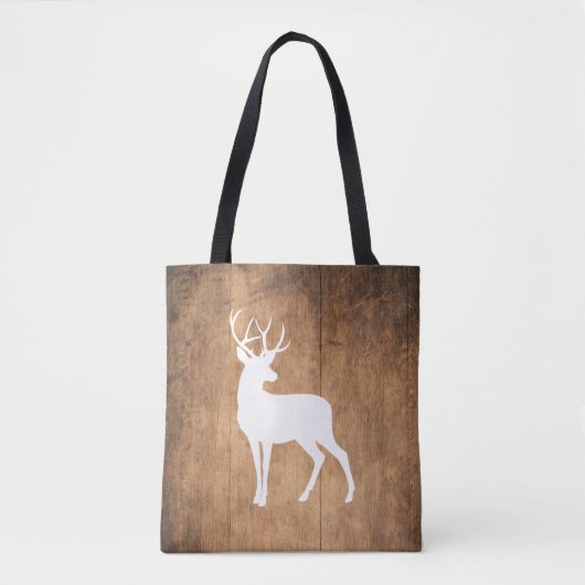 Vintaga Beauty Wood & Deer Tote Bag (Voorkant)