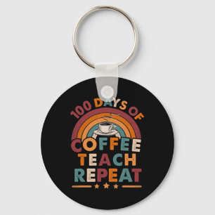 Vintage 100 dagen school voor leerling-koffie-lief sleutelhanger