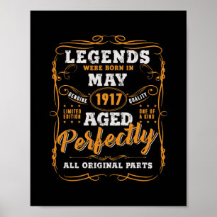 Vintage 105 mei 2015th Birthday Gift 105 Year Old  Poster