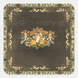 Vintage 114 vierkante sticker