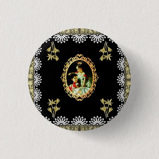 Vintage 115 ronde button 3,2 cm (Voorkant)