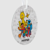 Vintage 123 Sesame Street | Name & Photo Ornament (voorkant)