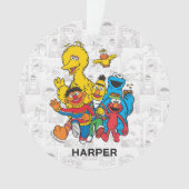 Vintage 123 Sesame Street | Name & Photo Ornament (voorkant)