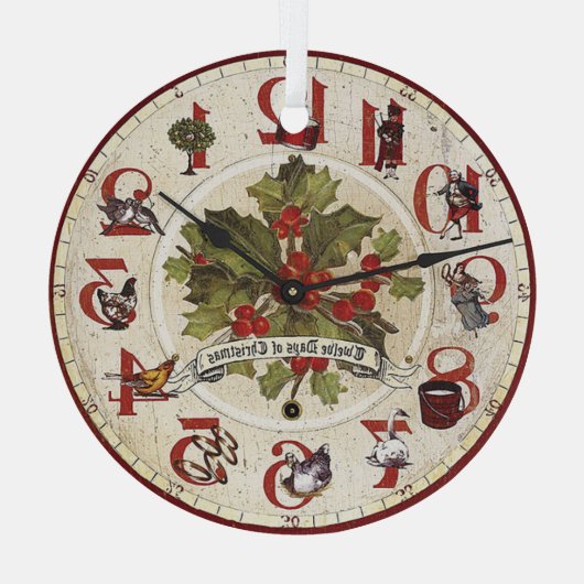 Vintage 12 kerstdagen glas ornament (Achterkant)