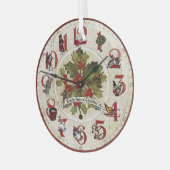 Vintage 12 kerstdagen glas ornament (Voorkant links)