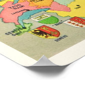 Vintage 12x16 Zwitserland Kaart Afdrukken Poster (Hoek)