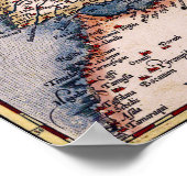 Vintage 1572 Kaart van de Europese Poster (Hoek)