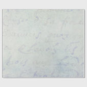 Vintage 1700 Franse letters Antiek blauw papier (Vlak)